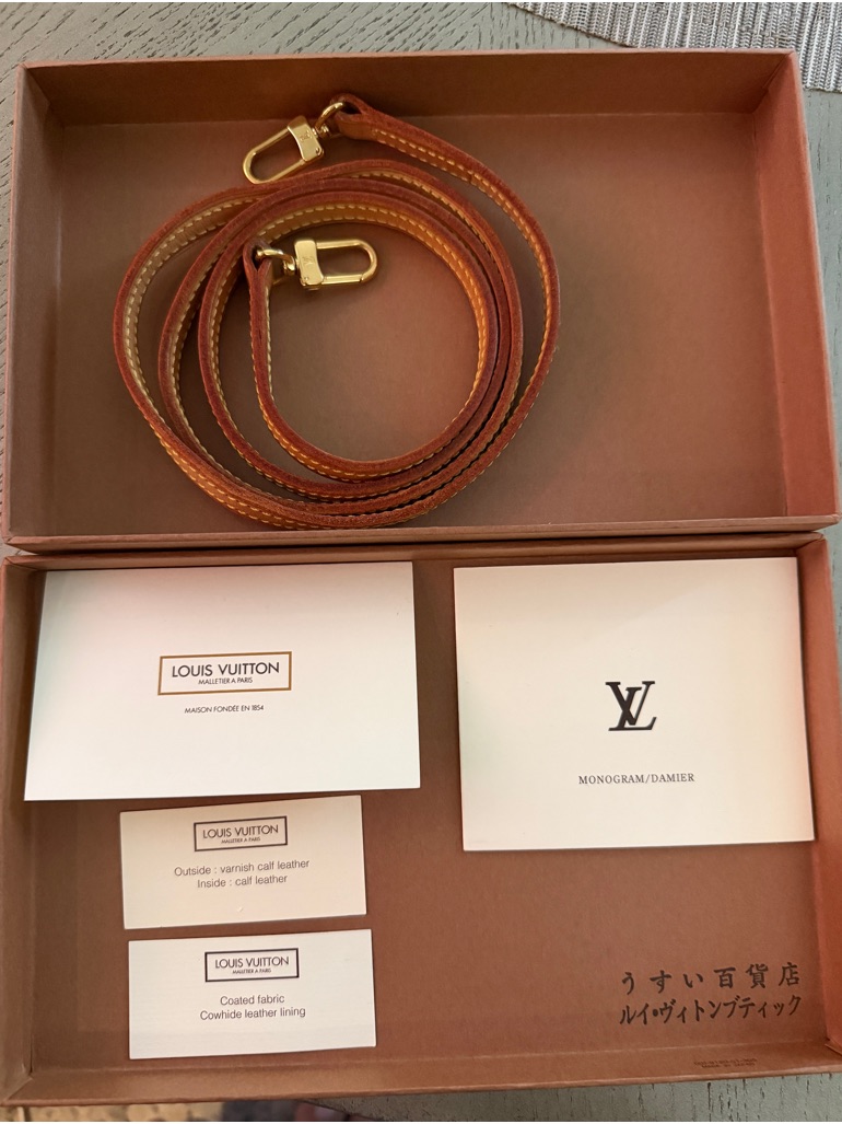 Louis Vuitton Tan Brown Leather Strap With Gold Hardware